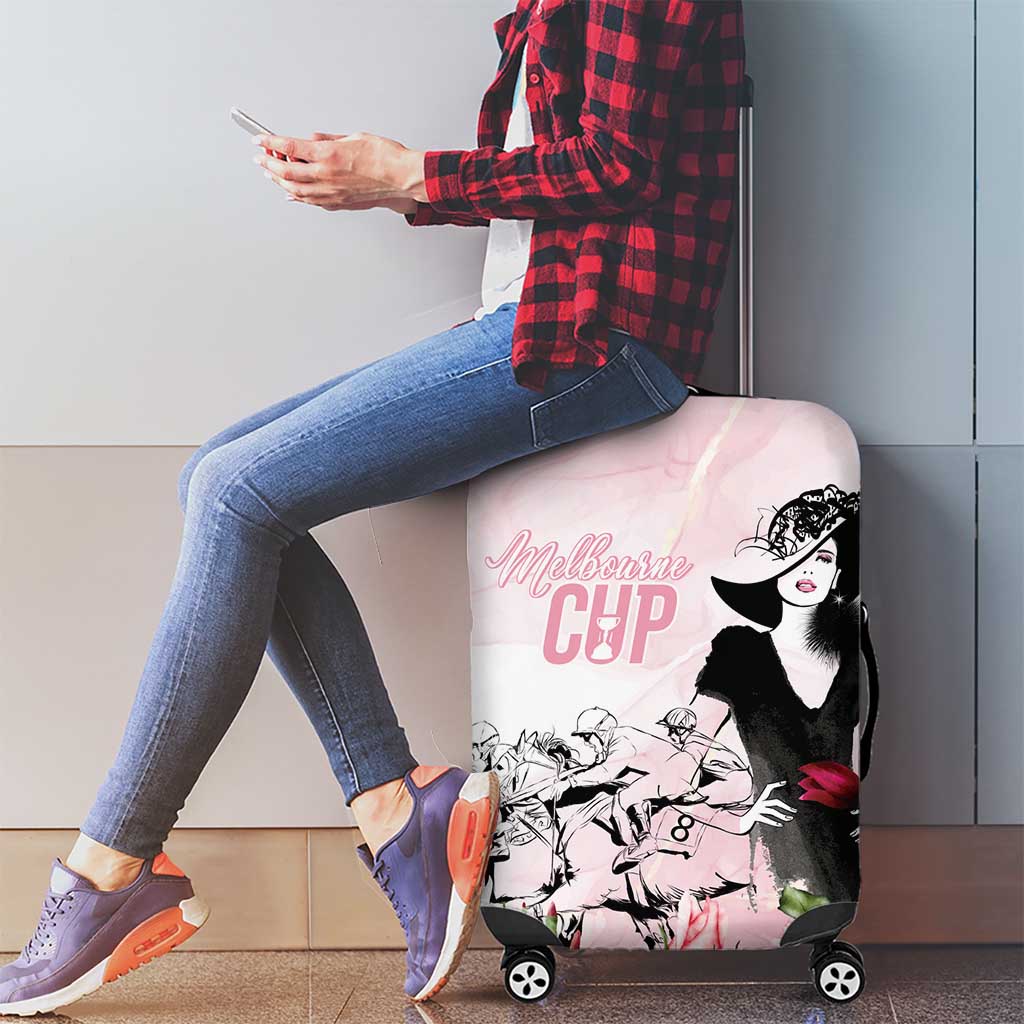 Melbourne Horse Racing Cup Pink Out Derby Luggage Cover LT7