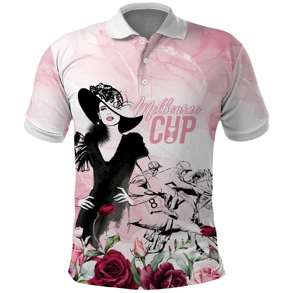 Melbourne Horse Racing Cup Pink Out Derby Polo Shirt LT7