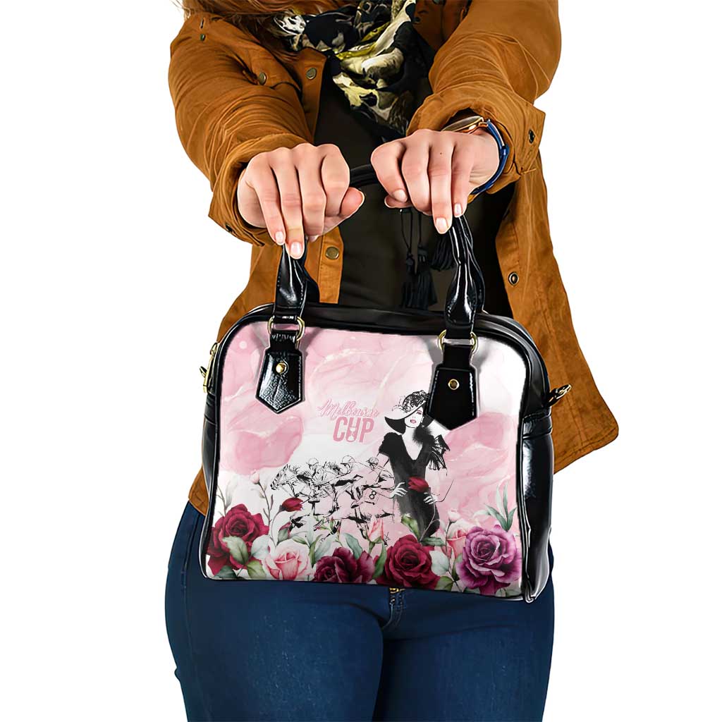 Melbourne Horse Racing Cup Pink Out Derby Shoulder Handbag LT7