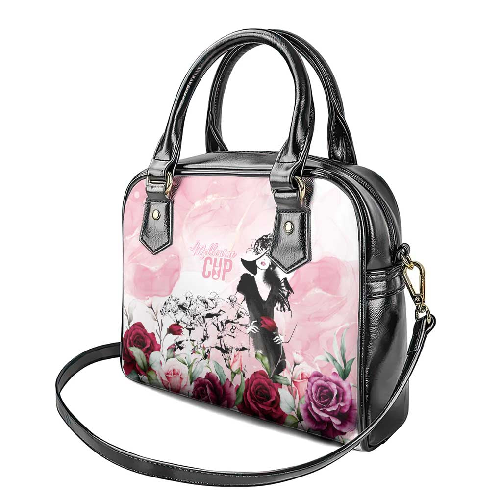 Melbourne Horse Racing Cup Pink Out Derby Shoulder Handbag LT7