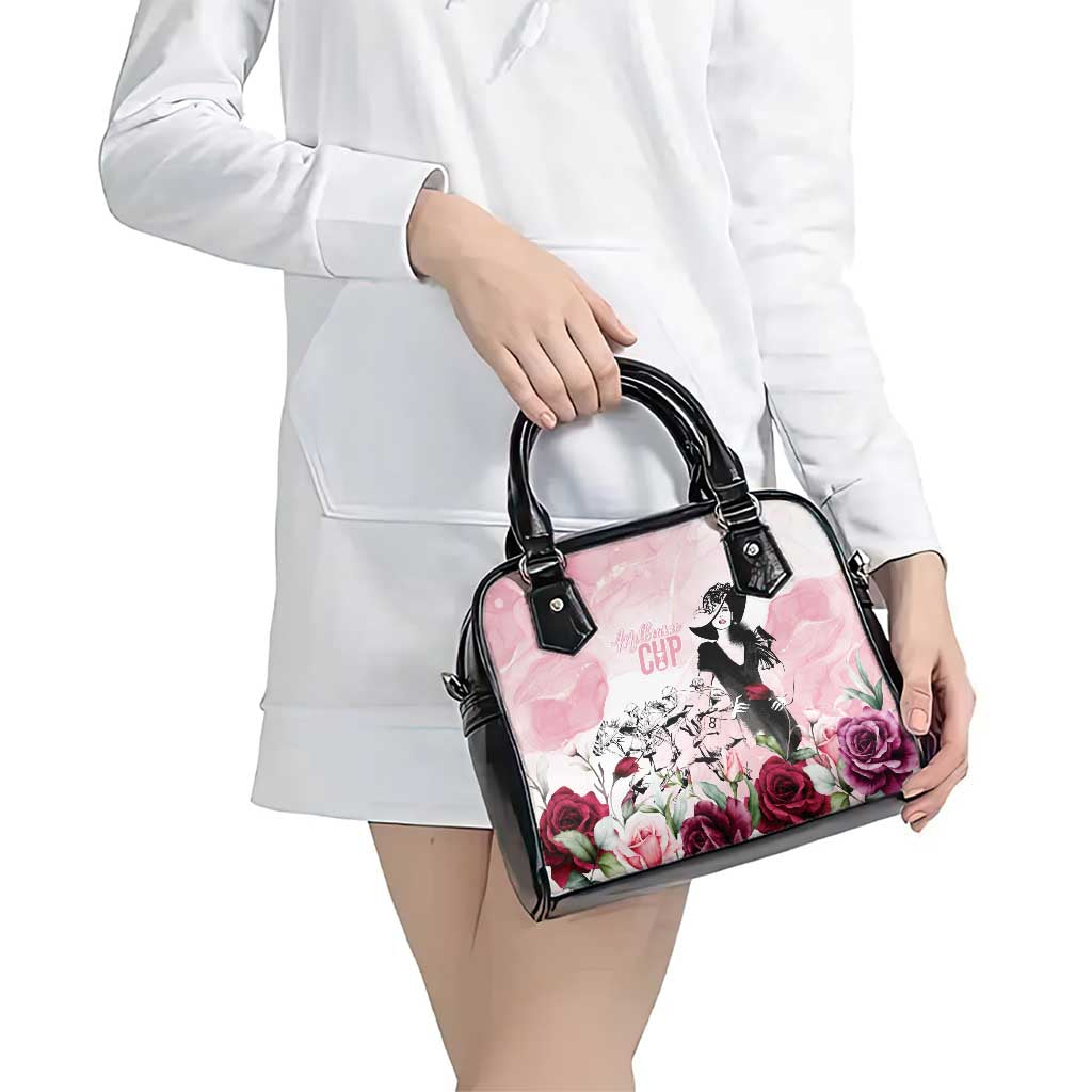 Melbourne Horse Racing Cup Pink Out Derby Shoulder Handbag LT7