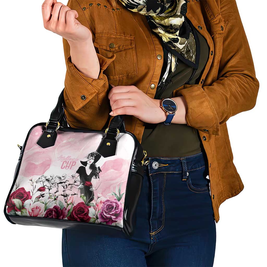 Melbourne Horse Racing Cup Pink Out Derby Shoulder Handbag LT7