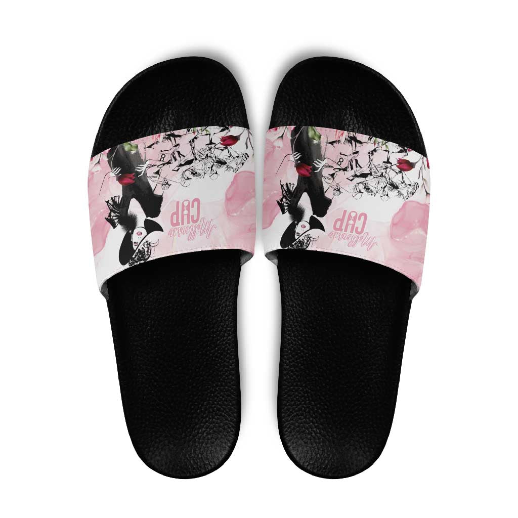 Melbourne Horse Racing Cup Pink Out Derby Slide Sandals LT7