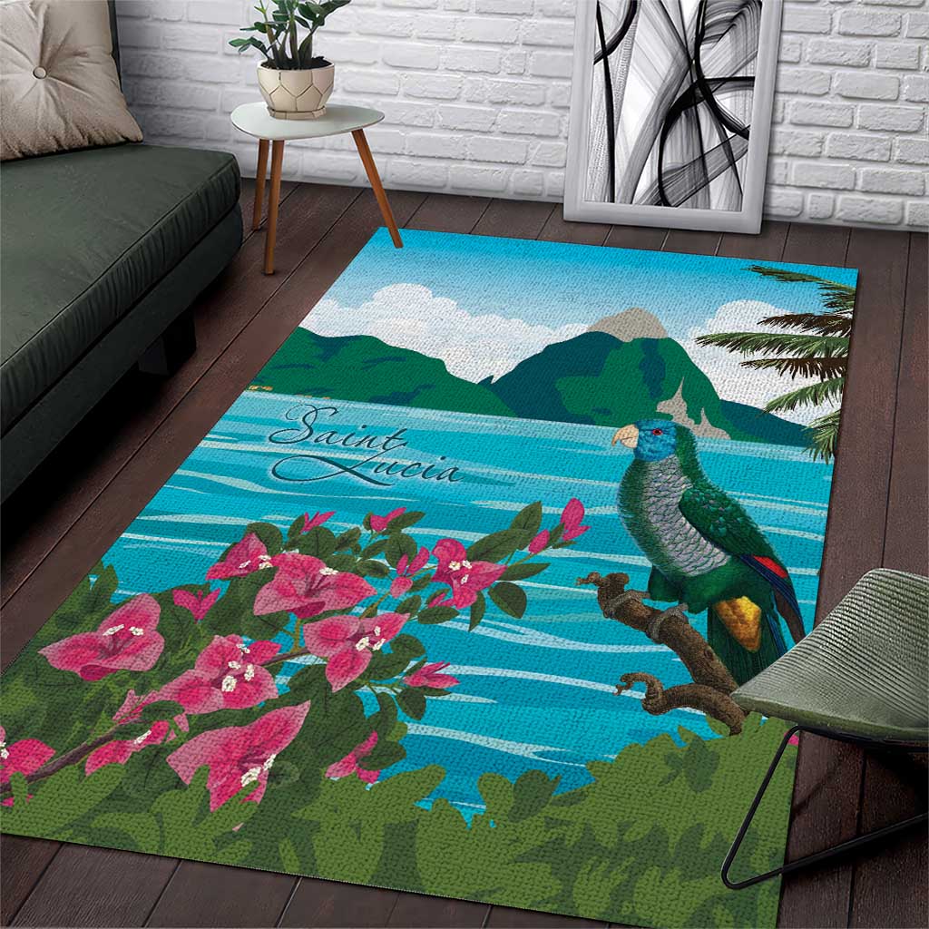 Afro-Saint Lucians Area Rug Pitons Landscape LT7