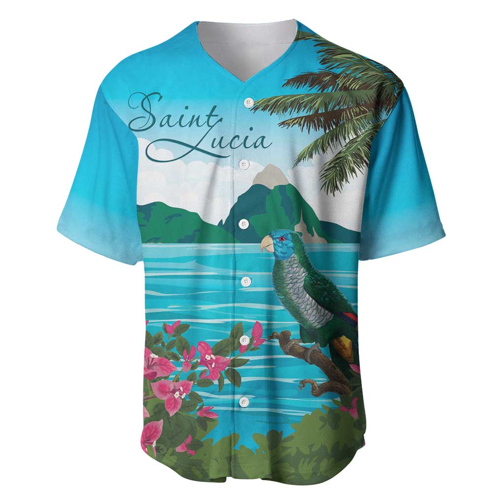 Afro-Saint Lucians Baseball Jersey Pitons Landscape LT7
