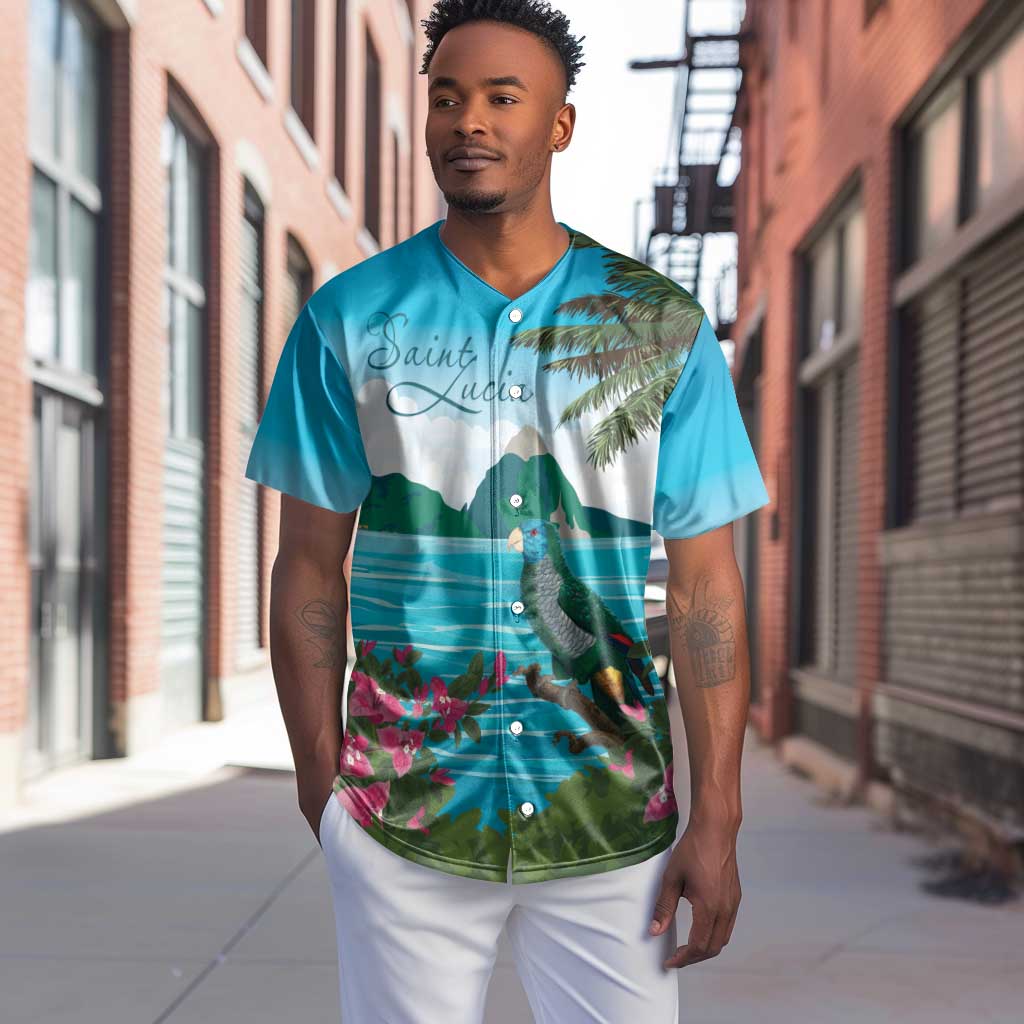 Afro-Saint Lucians Baseball Jersey Pitons Landscape LT7
