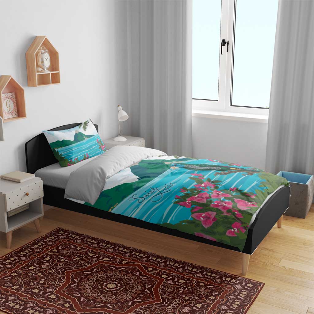Afro-Saint Lucians Bedding Set Pitons Landscape LT7