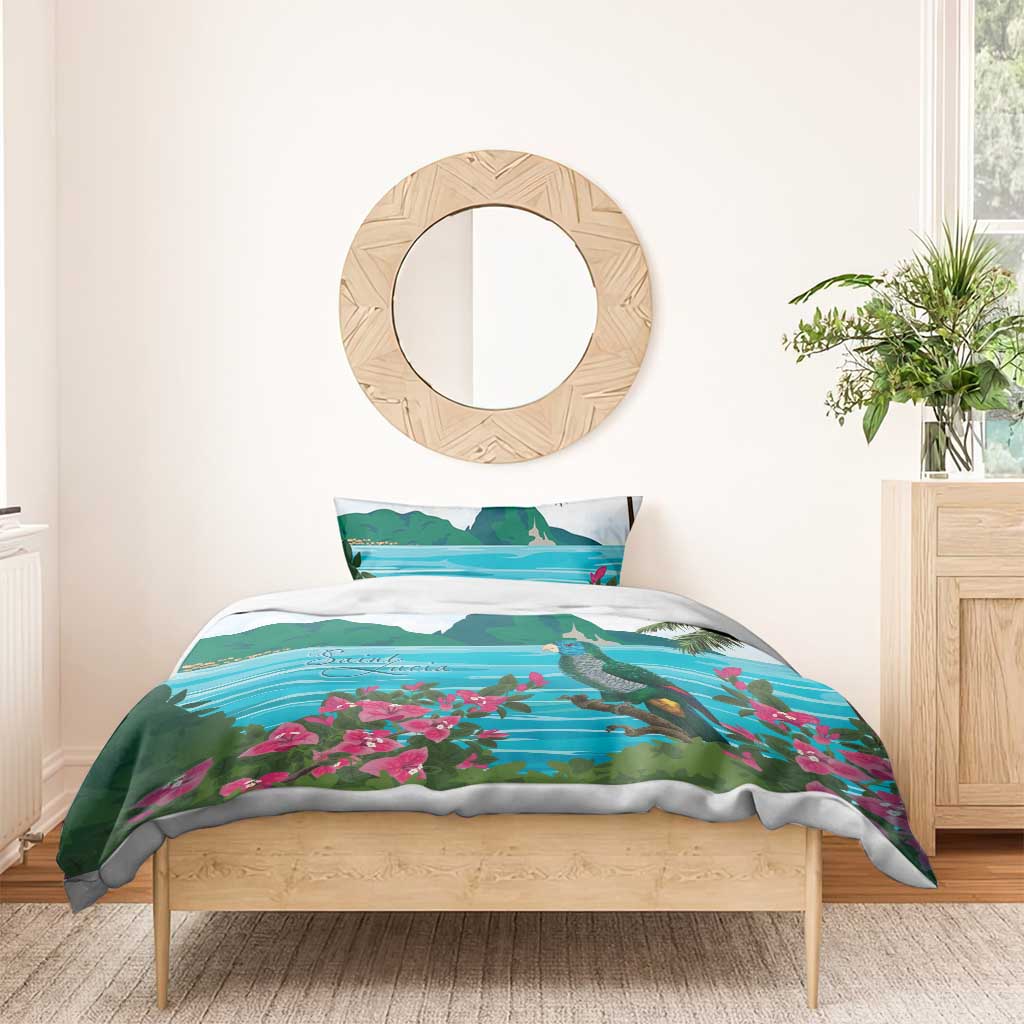 Afro-Saint Lucians Bedding Set Pitons Landscape LT7