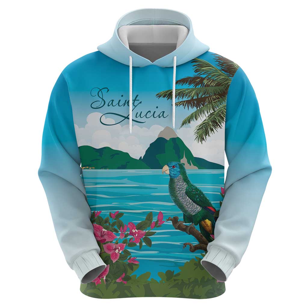 Saint Lucia Island Hoodie Pitons Landscape LT7