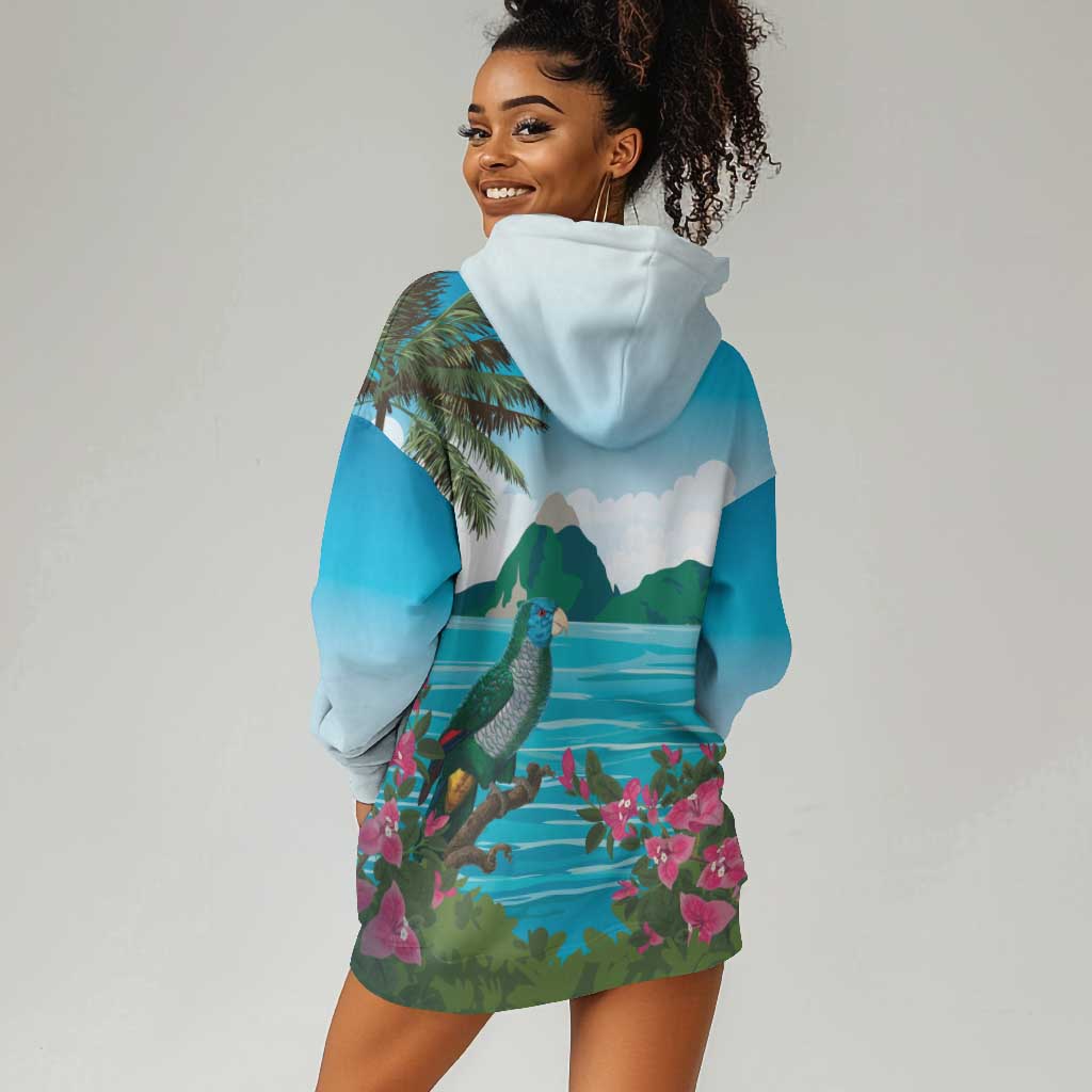 Afro-Saint Lucians Hoodie Dress Pitons Landscape LT7