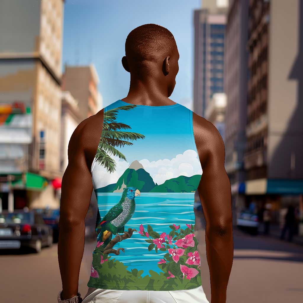 Afro-Saint Lucians Men Tank Top Pitons Landscape LT7