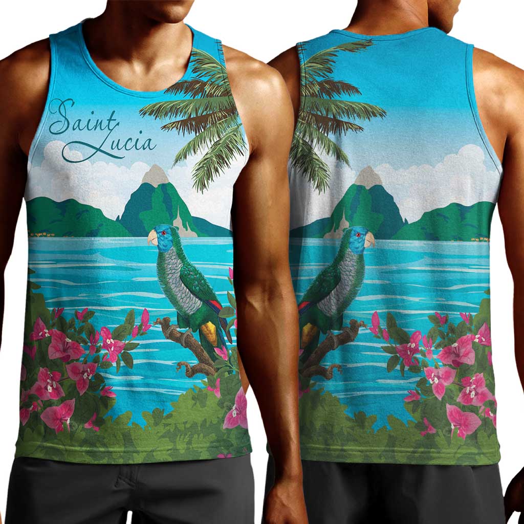 Afro-Saint Lucians Men Tank Top Pitons Landscape LT7