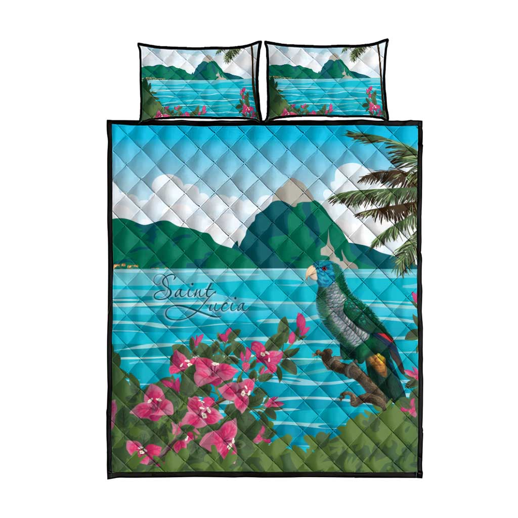 Afro-Saint Lucians Quilt Bed Set Pitons Landscape LT7