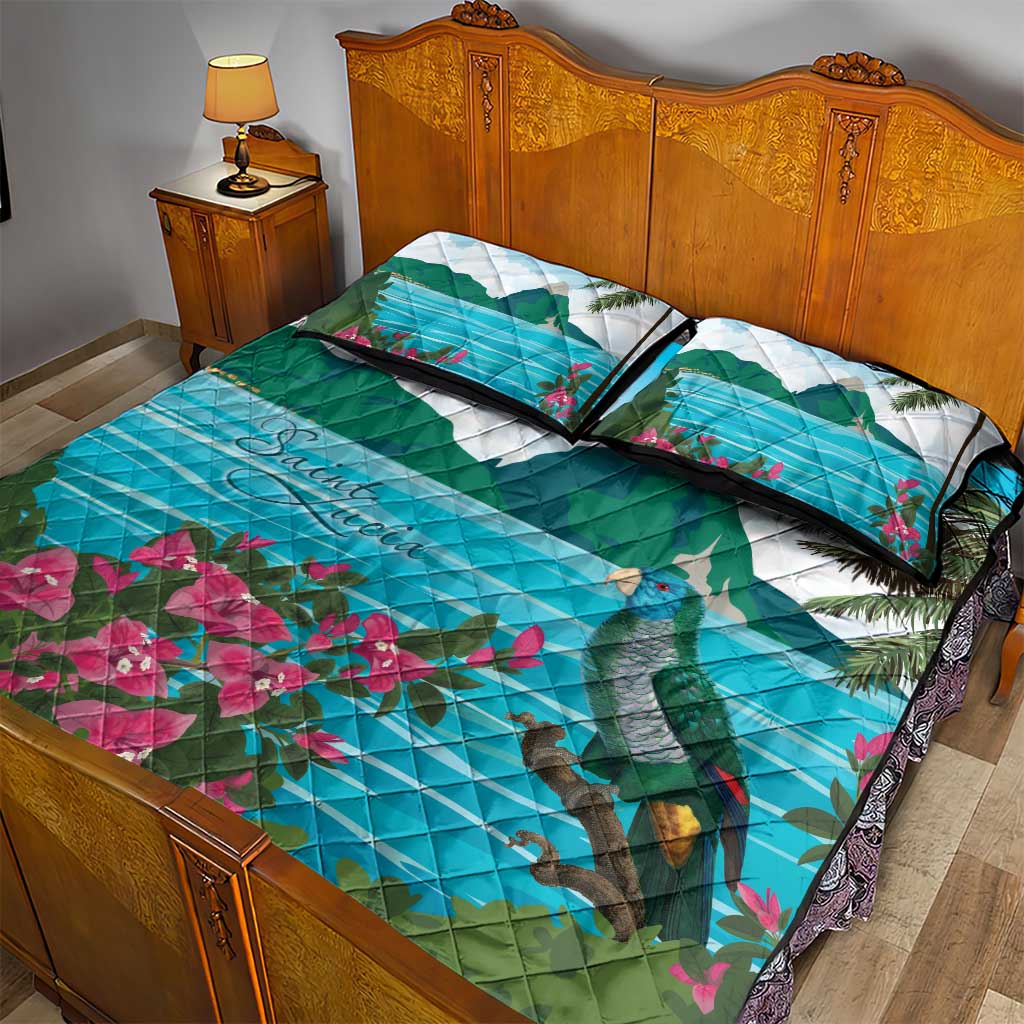 Afro-Saint Lucians Quilt Bed Set Pitons Landscape LT7