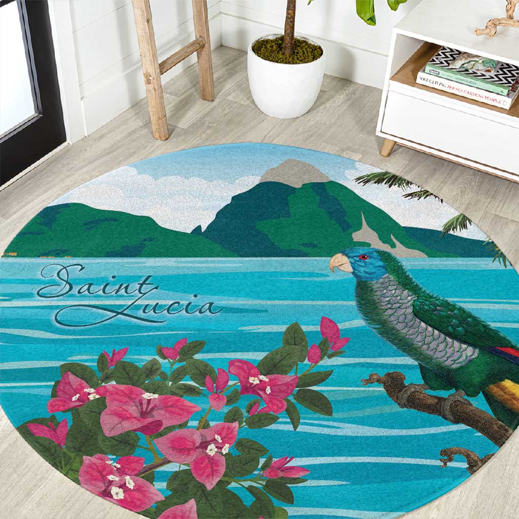 Afro-Saint Lucians Round Carpet Pitons Landscape LT7