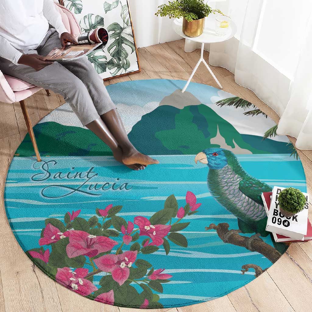 Afro-Saint Lucians Round Carpet Pitons Landscape LT7