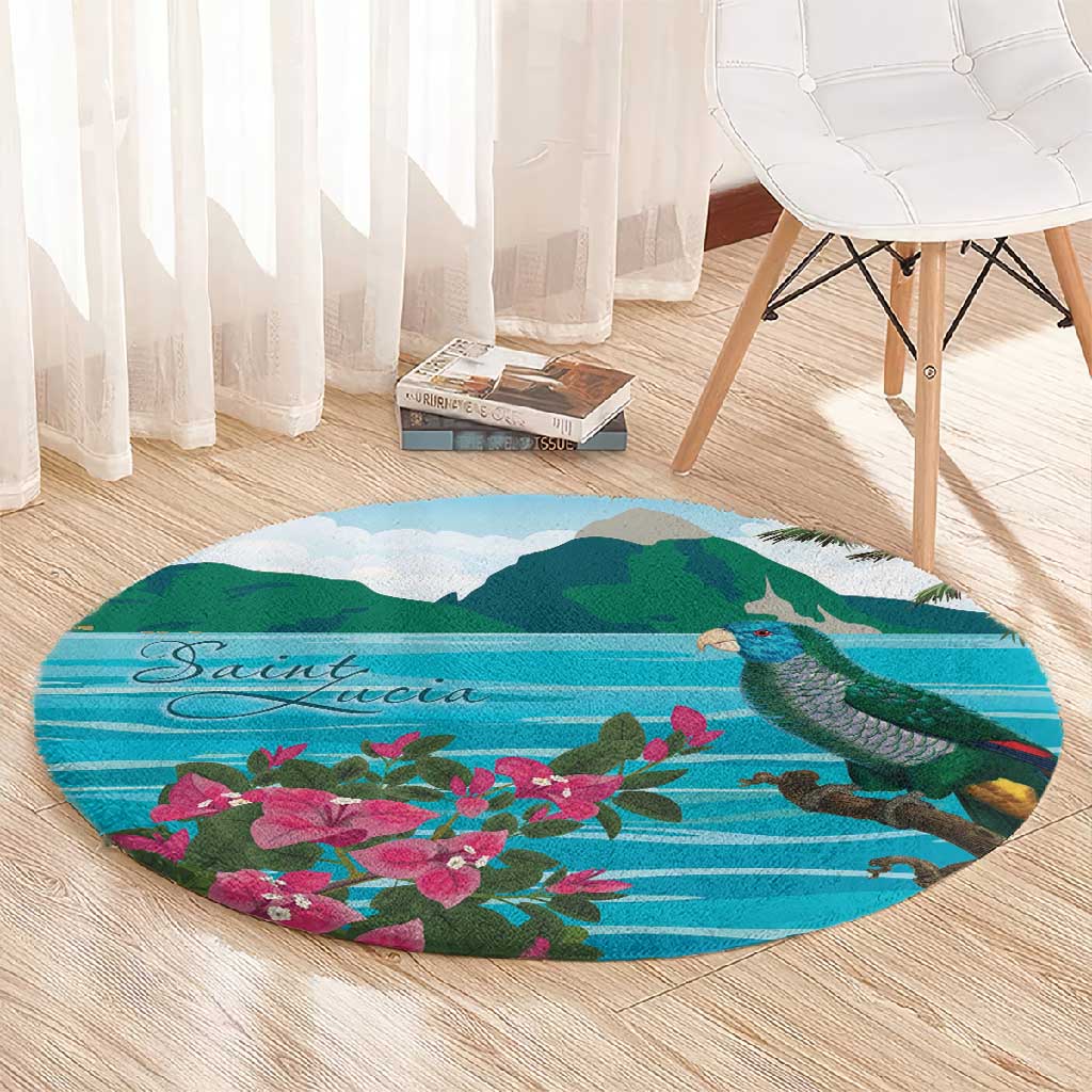 Afro-Saint Lucians Round Carpet Pitons Landscape LT7