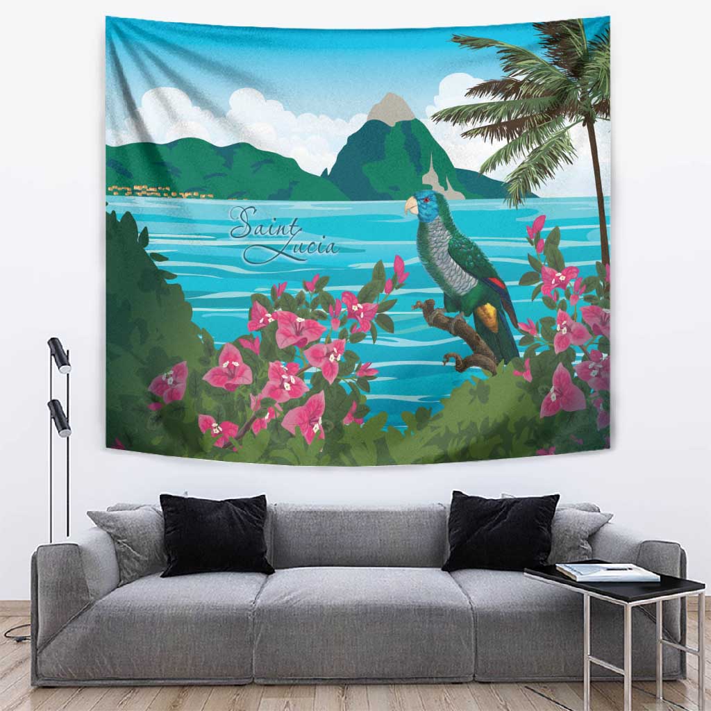 Afro-Saint Lucians Tapestry Pitons Landscape LT7