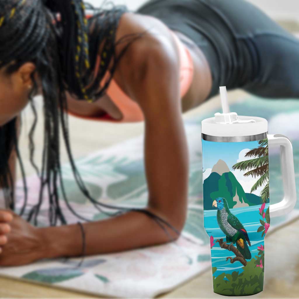 Afro-Saint Lucians Tumbler With Handle Pitons Landscape LT7