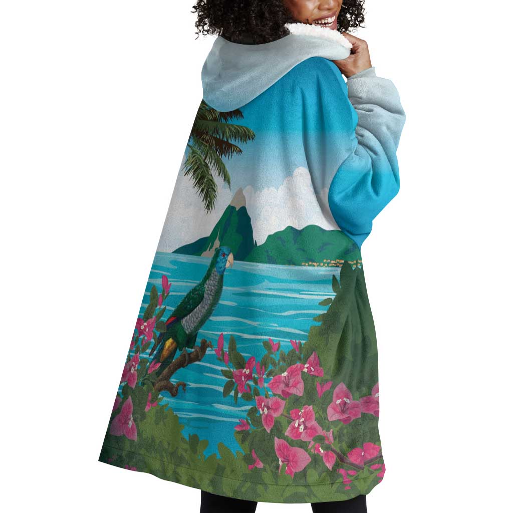 Afro-Saint Lucians Wearable Blanket Hoodie Pitons Landscape LT7