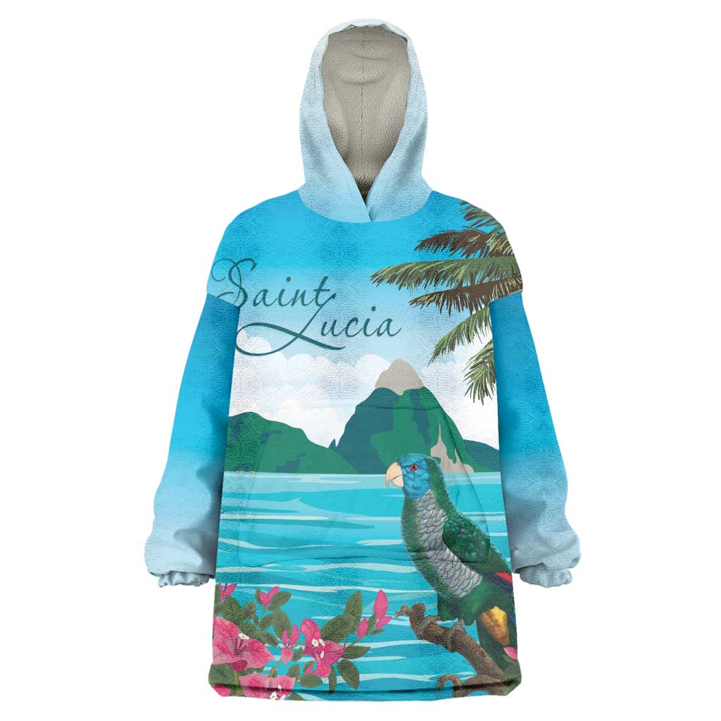 Afro-Saint Lucians Wearable Blanket Hoodie Pitons Landscape LT7