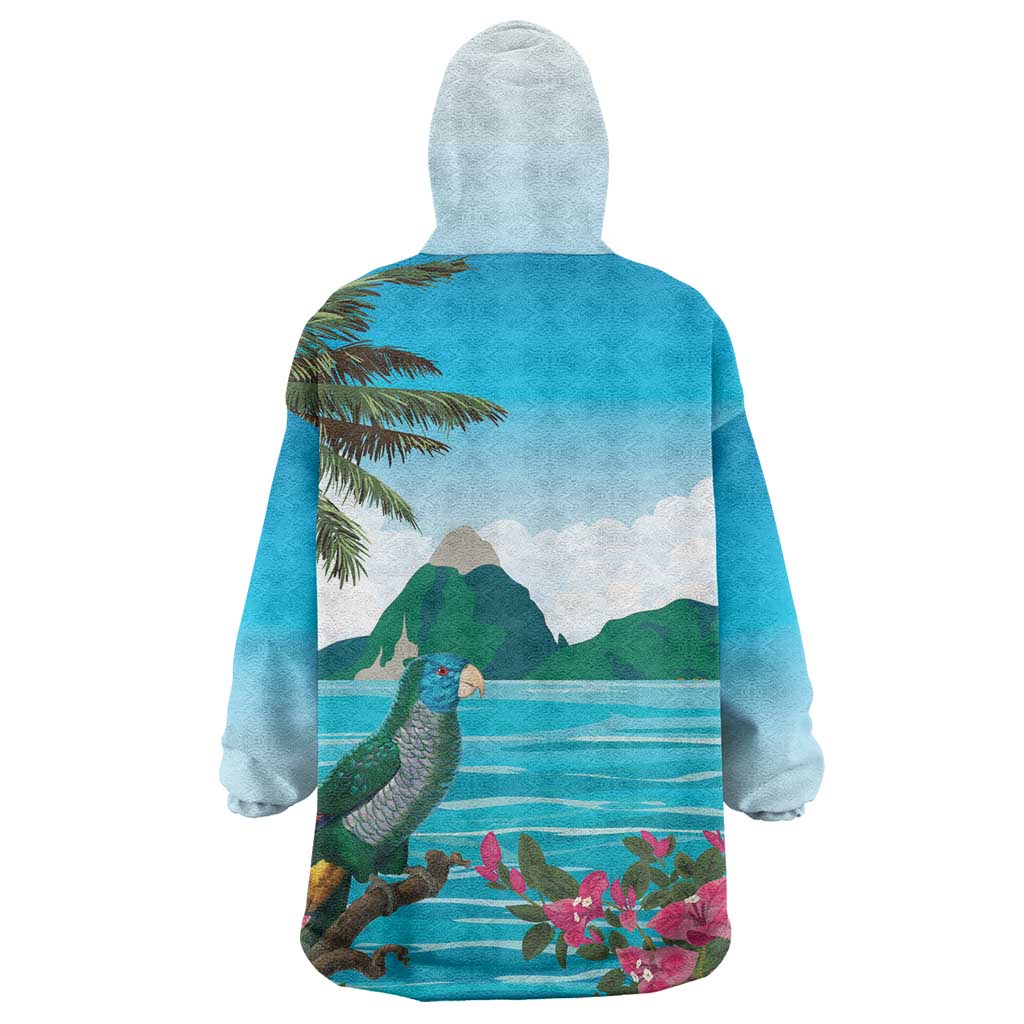 Afro-Saint Lucians Wearable Blanket Hoodie Pitons Landscape LT7