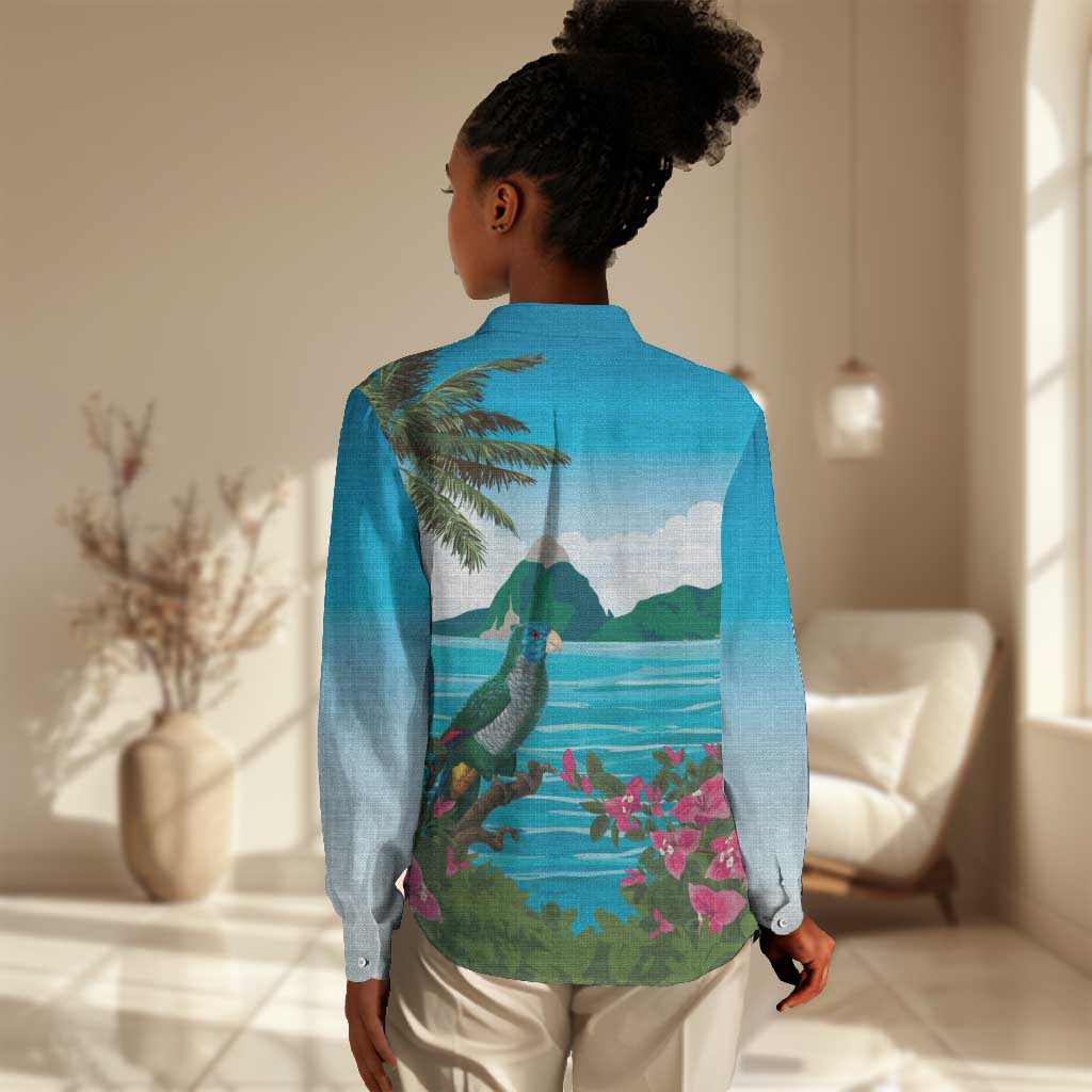 Afro-Saint Lucians Women Casual Shirt Pitons Landscape LT7