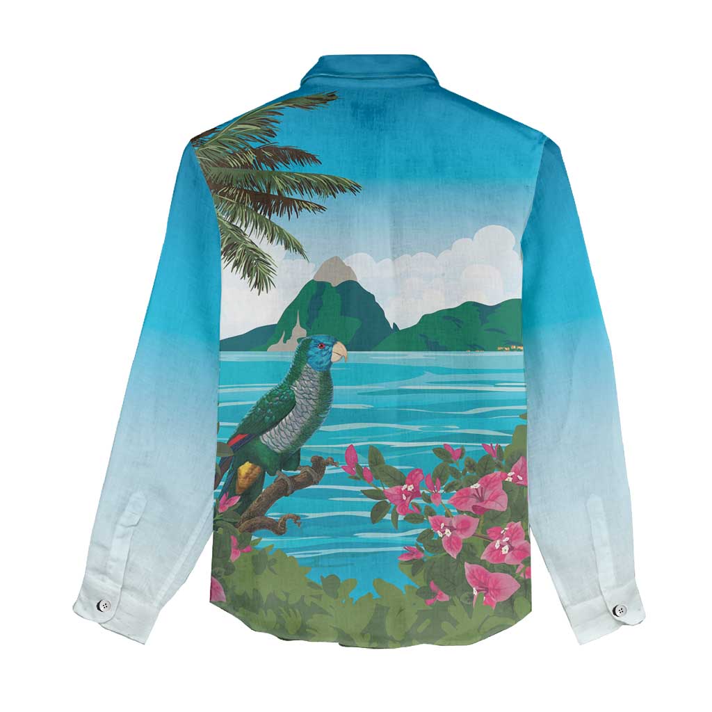 Afro-Saint Lucians Women Casual Shirt Pitons Landscape LT7