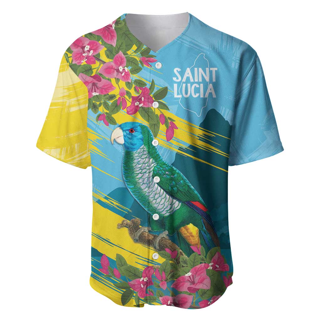 Saint Lucia Afro Baseball Jersey Tropical Vibes LT7