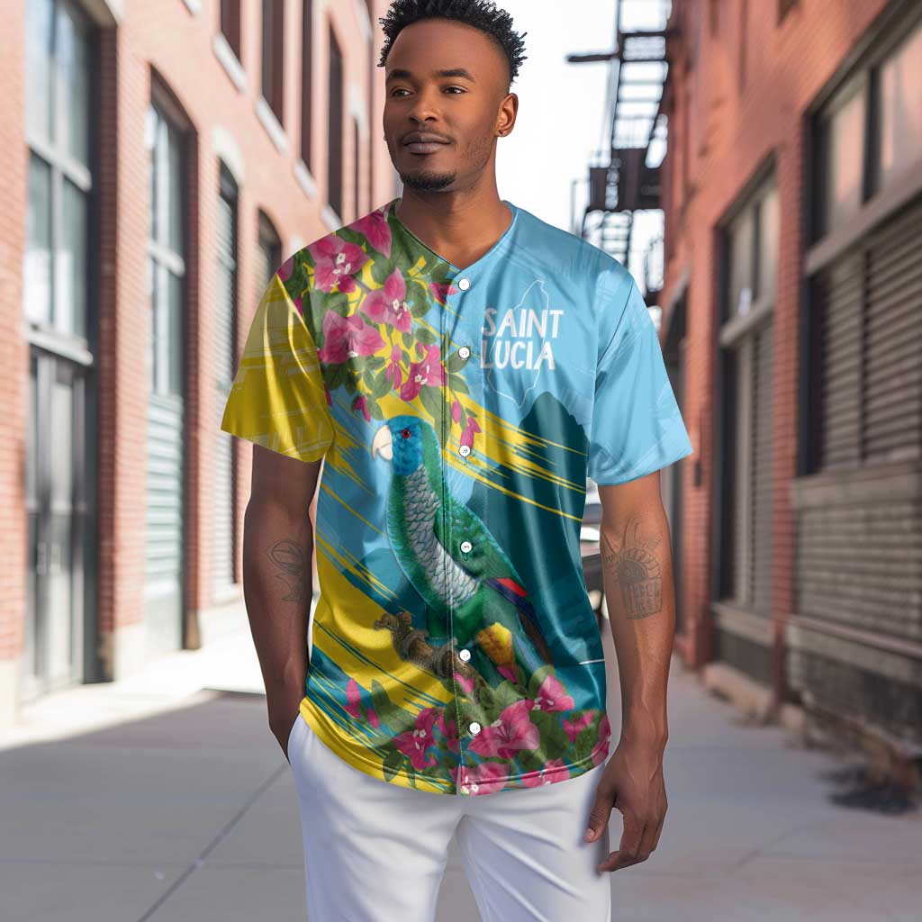 Saint Lucia Afro Baseball Jersey Tropical Vibes LT7