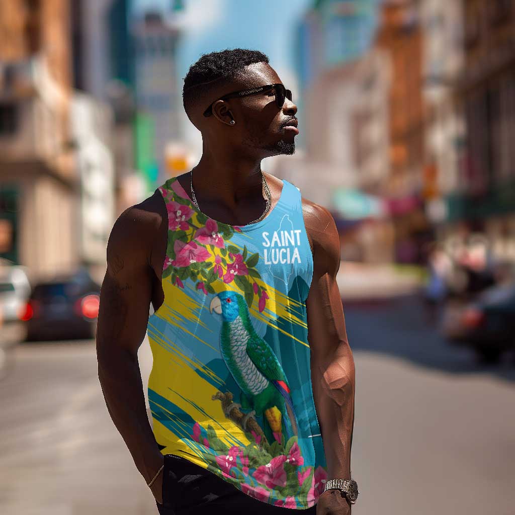 Saint Lucia Afro Men Tank Top Tropical Vibes LT7