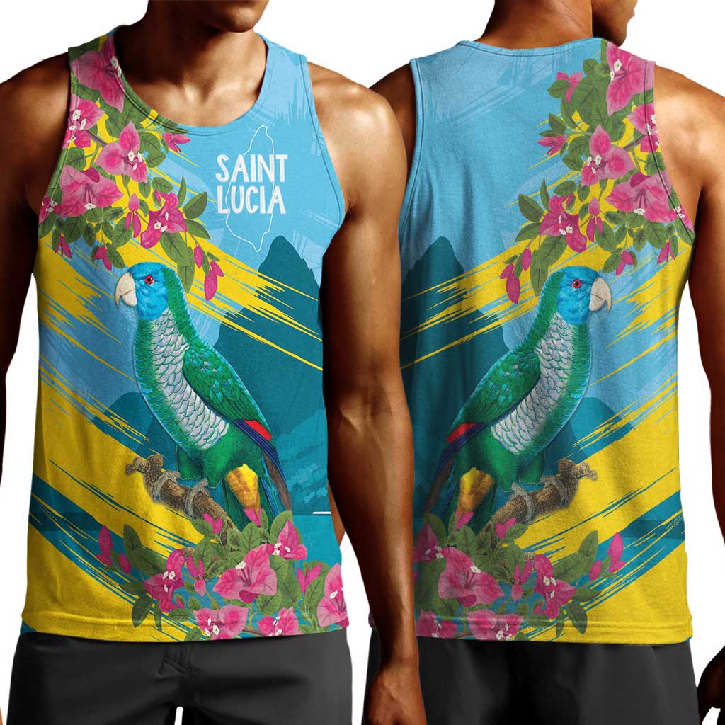 Saint Lucia Afro Men Tank Top Tropical Vibes LT7