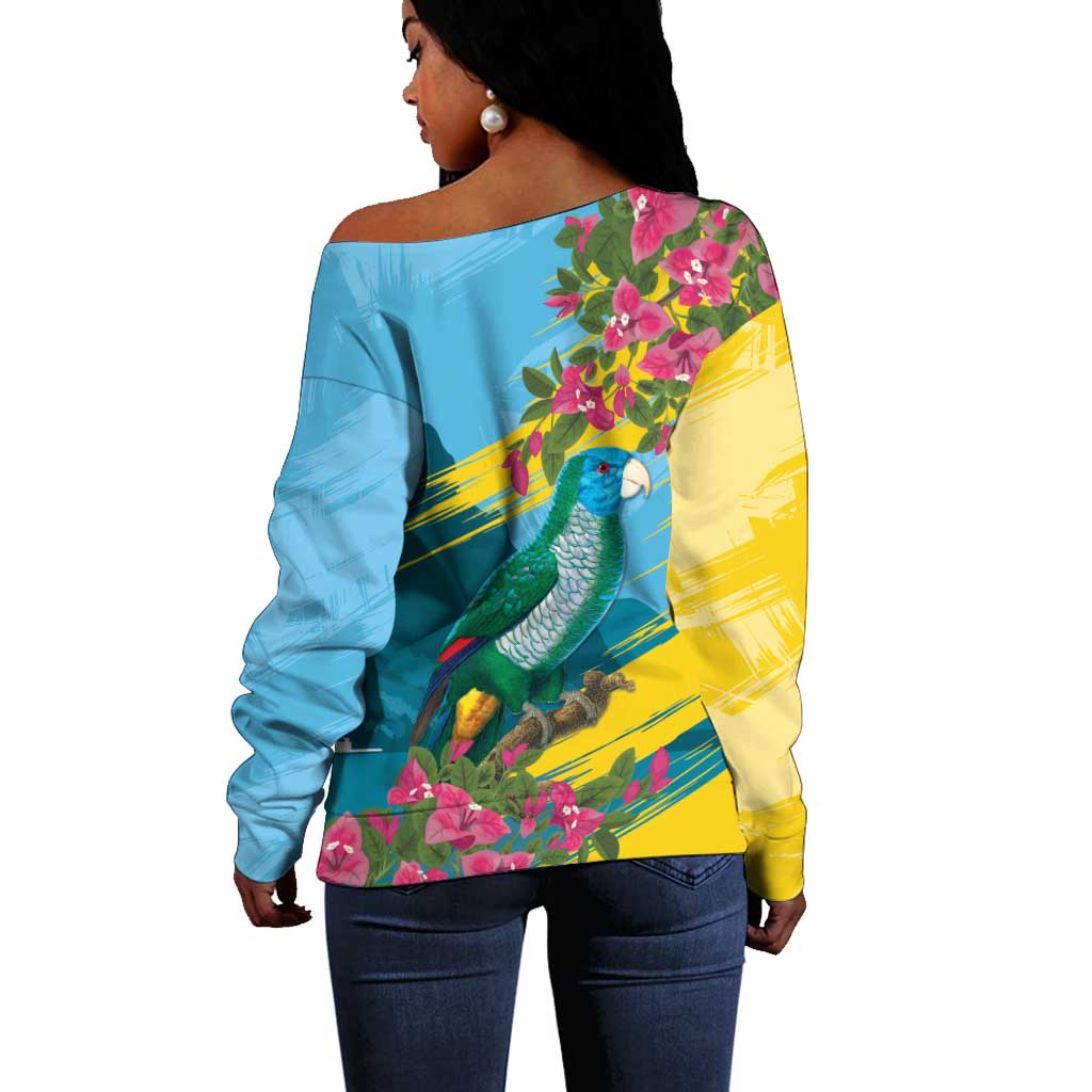 Saint Lucia Afro Off Shoulder Sweater Tropical Vibes LT7