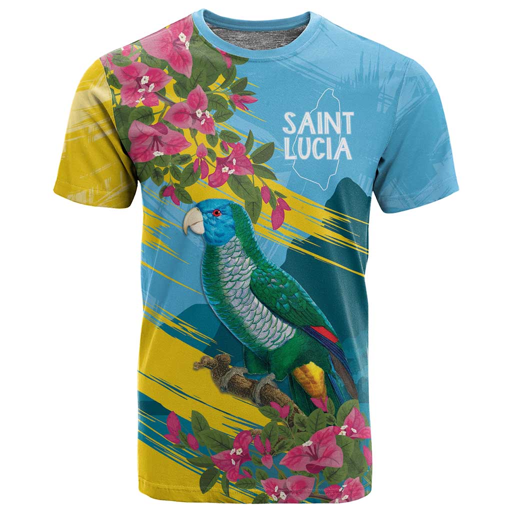 Saint Lucia Afro T shirt Tropical Vibes LT7