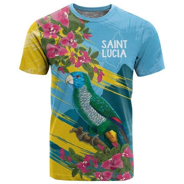 Saint Lucia Afro T shirt Tropical Vibes LT7