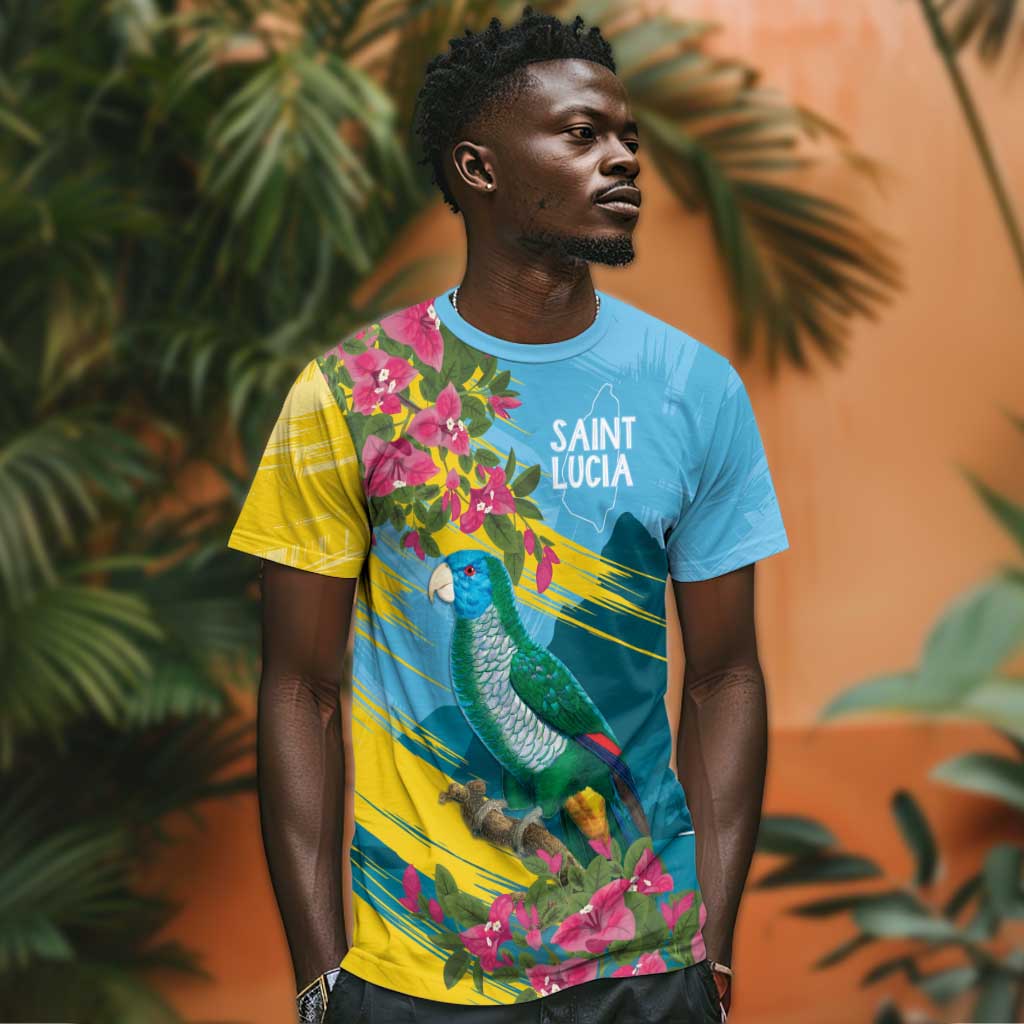 Saint Lucia Afro T shirt Tropical Vibes LT7