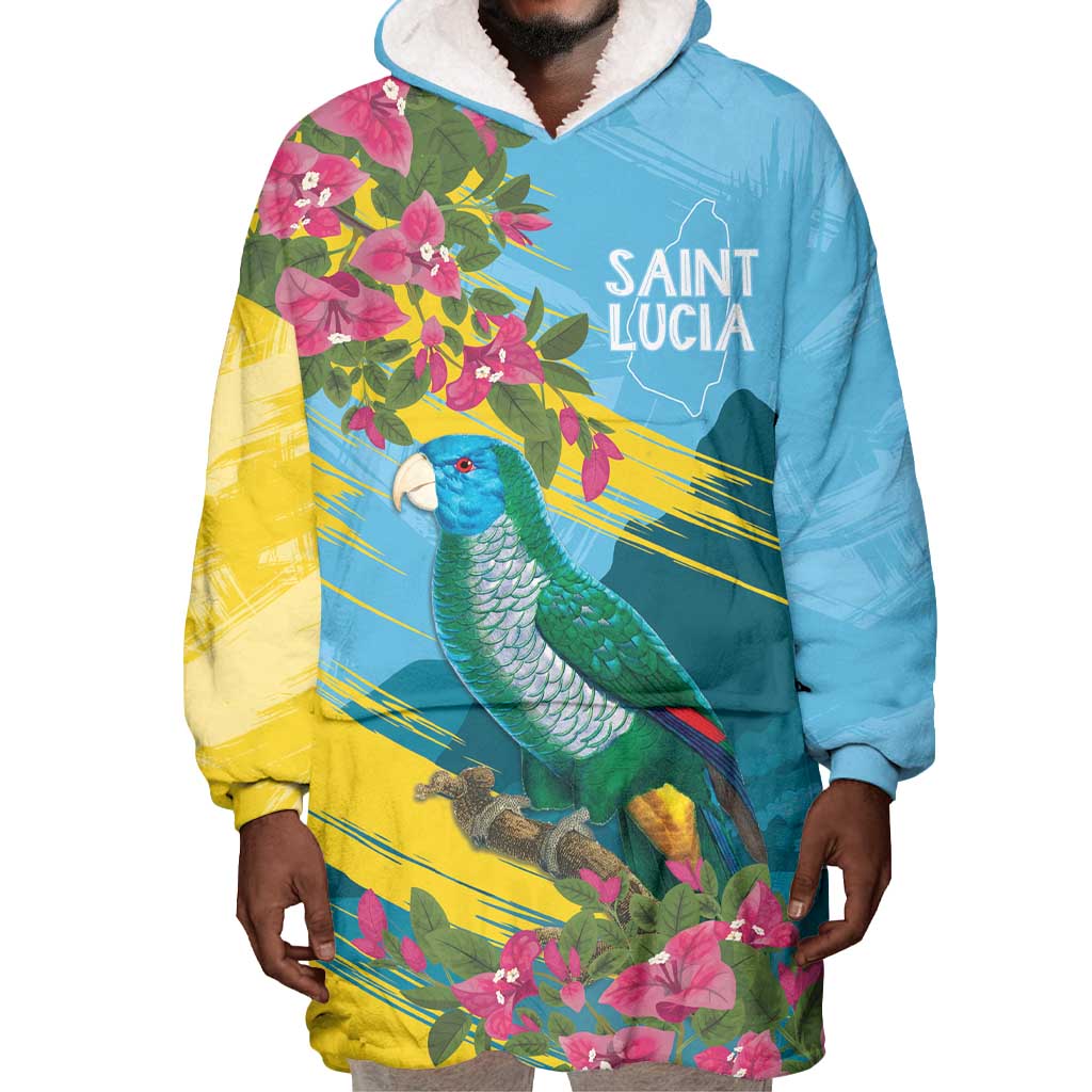 Saint Lucia Afro Wearable Blanket Hoodie Tropical Vibes LT7