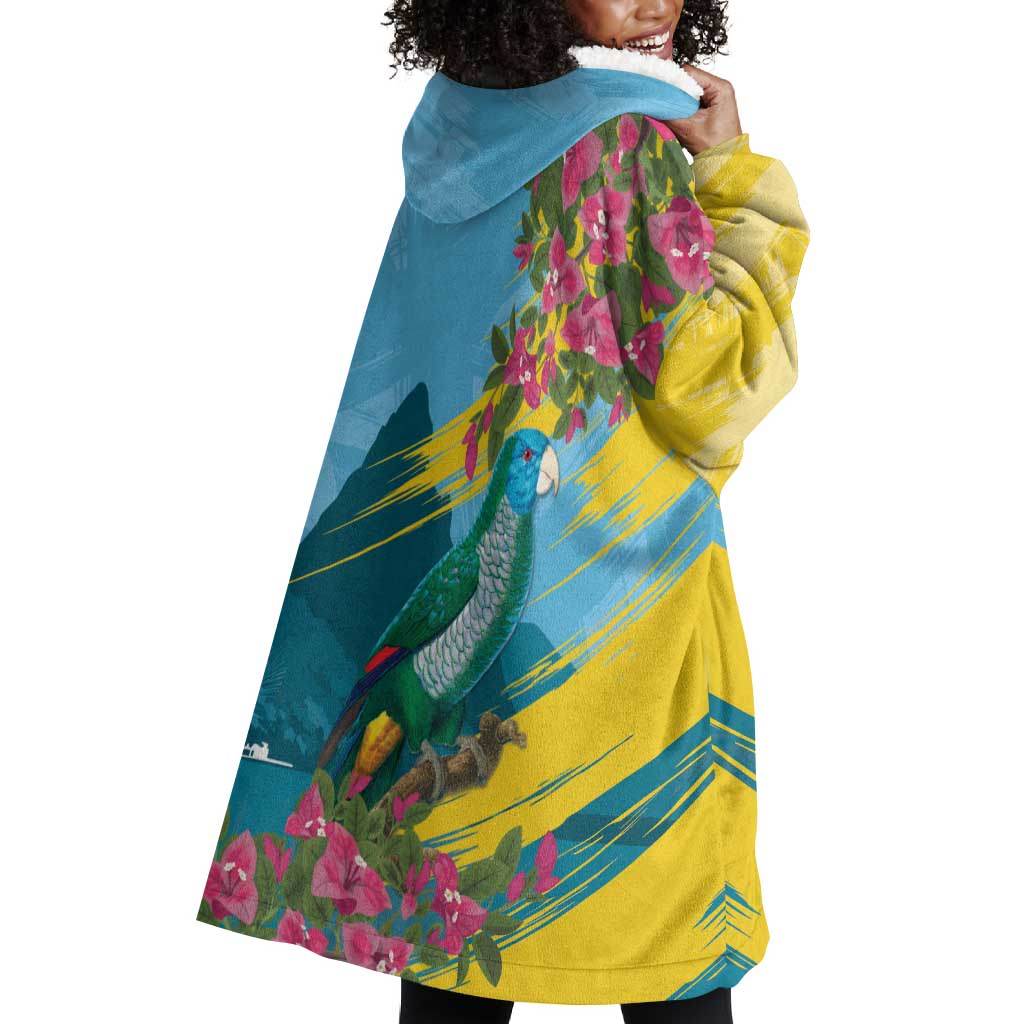 Saint Lucia Afro Wearable Blanket Hoodie Tropical Vibes LT7