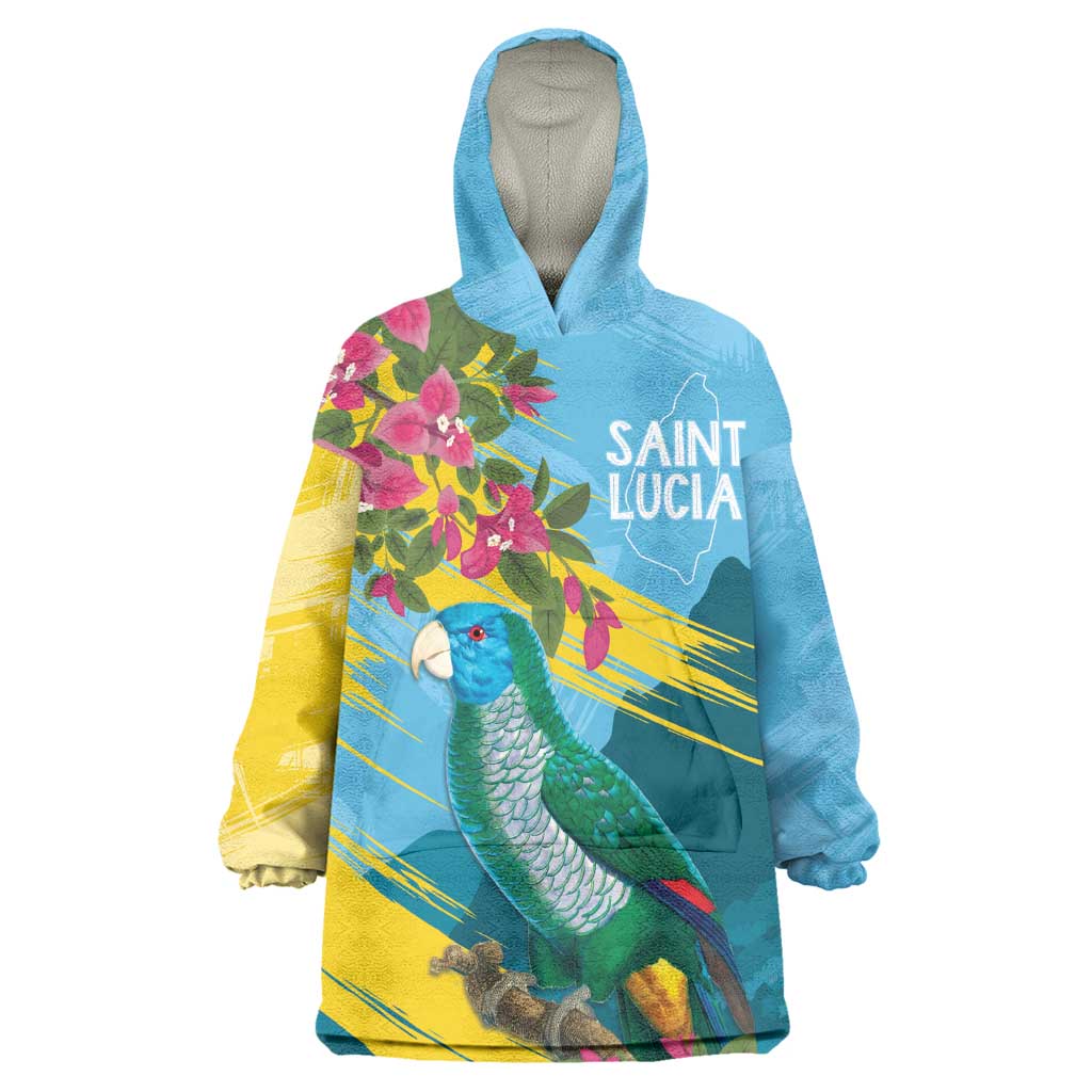 Saint Lucia Afro Wearable Blanket Hoodie Tropical Vibes LT7