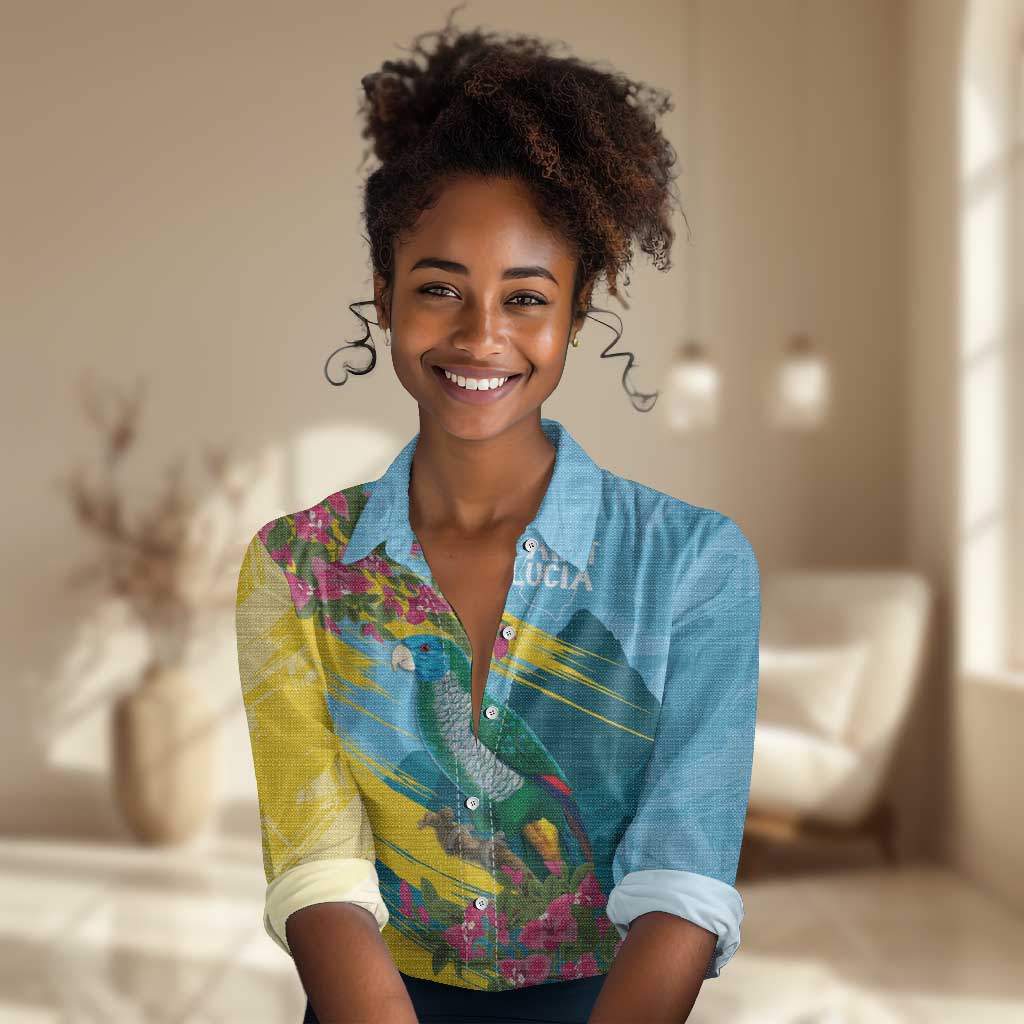 Saint Lucia Afro Women Casual Shirt Tropical Vibes LT7