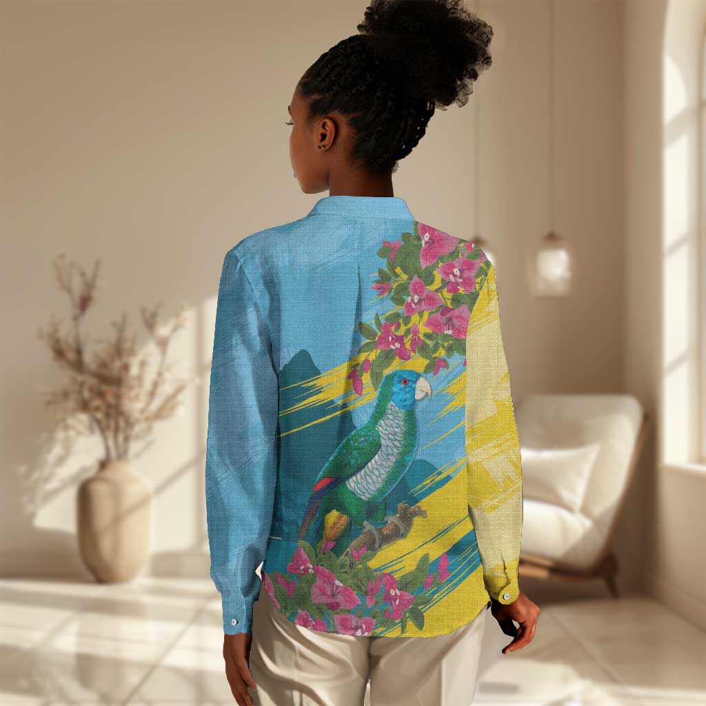 Saint Lucia Afro Women Casual Shirt Tropical Vibes LT7