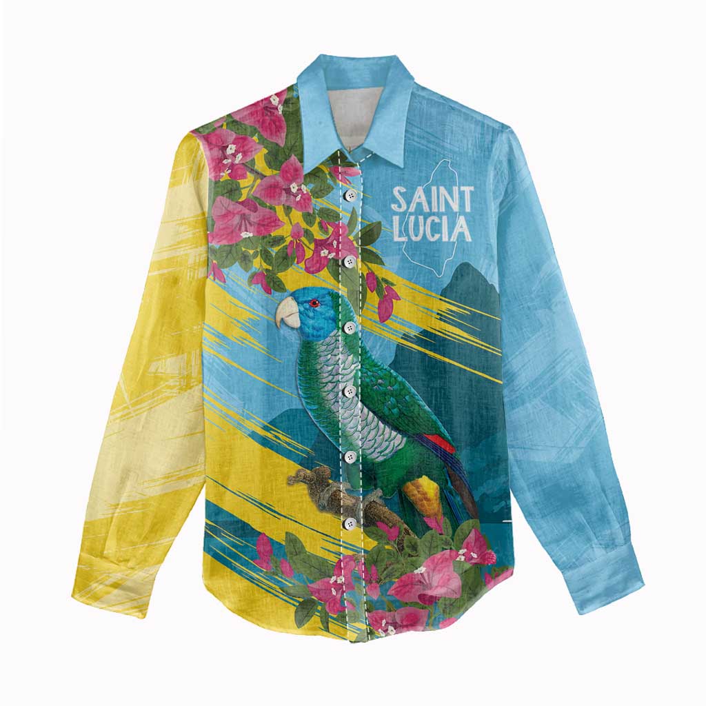 Saint Lucia Afro Women Casual Shirt Tropical Vibes LT7