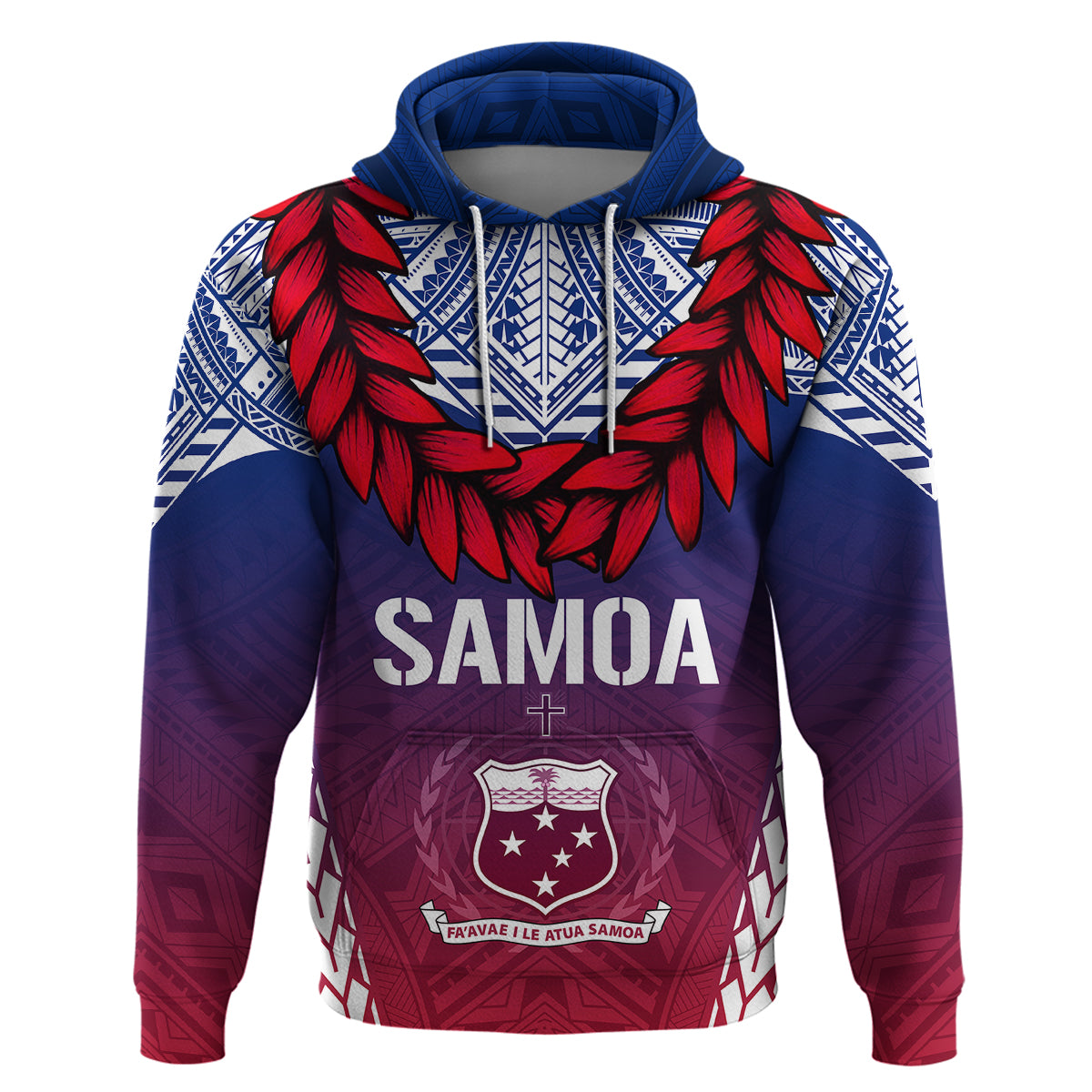 Custom Samoa Independence Day Hoodie Ula Fala Gradient Color LT7