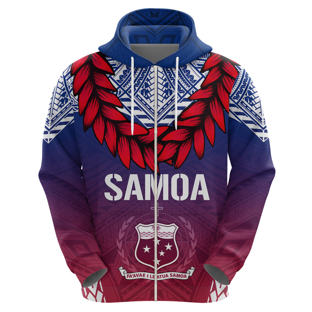 Custom Samoa Independence Day Hoodie Ula Fala Gradient Color LT7