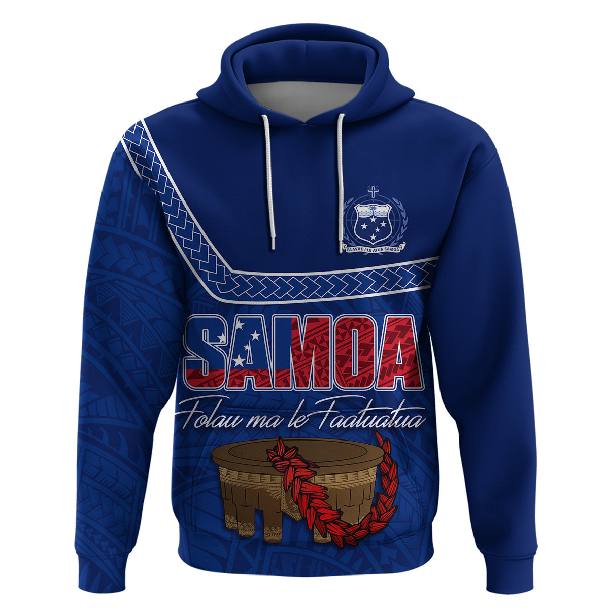 Custom Samoa Independence Day Hoodie Kava And Ula Fala - Sail With Faith LT7