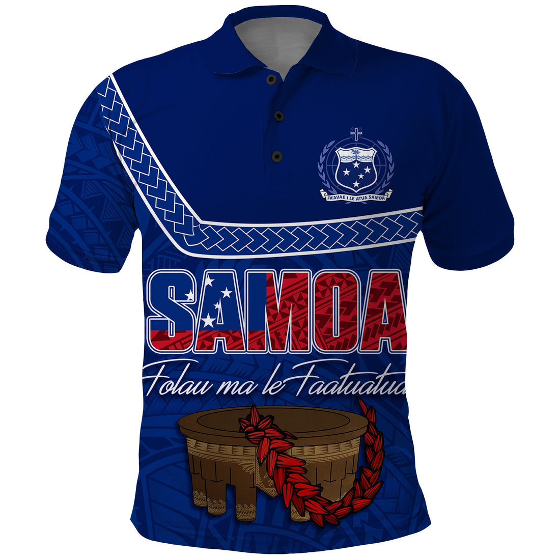 Custom Samoa Polo Shirt Independence Day Kava And Ula Fala Sail With Faith LT7