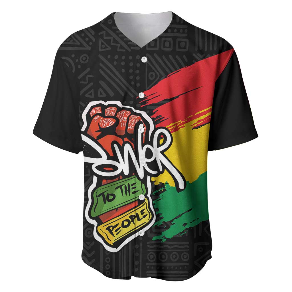 Juneteenth Baseball Jersey Power To The People LT7