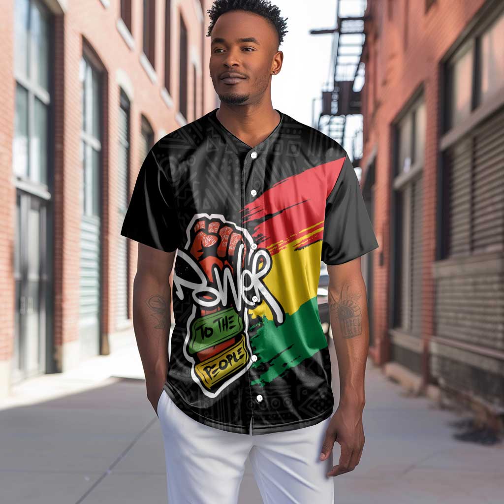 Juneteenth Baseball Jersey Power To The People LT7