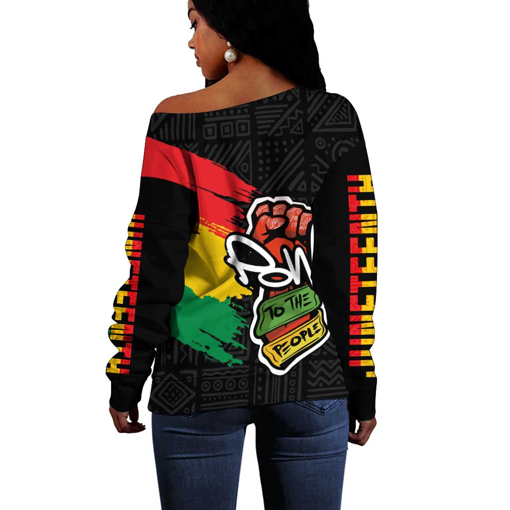 Juneteenth Off Shoulder Sweater Power To The People LT7