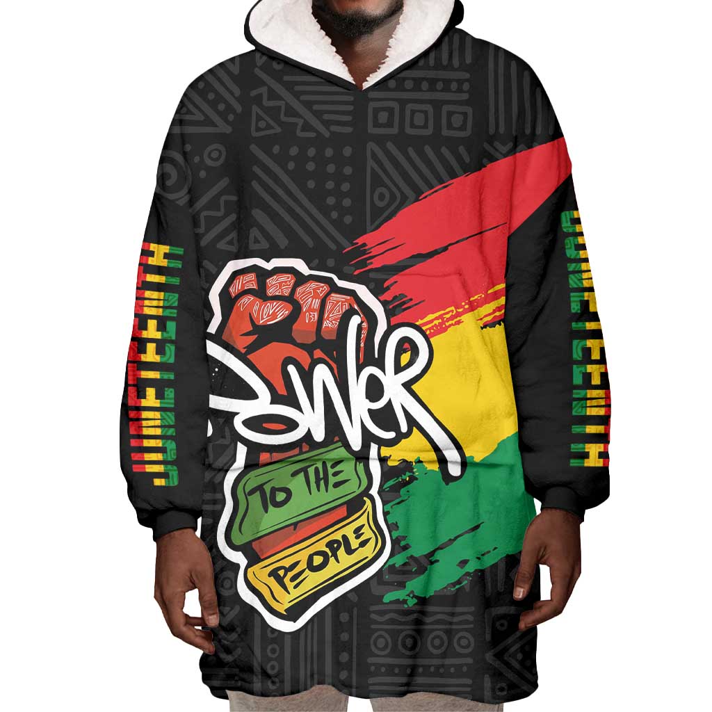 Juneteenth Wearable Blanket Hoodie Power To The People LT7